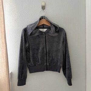 H&M Kid’s Gray Velour Zip-Up Hoodie Jacket